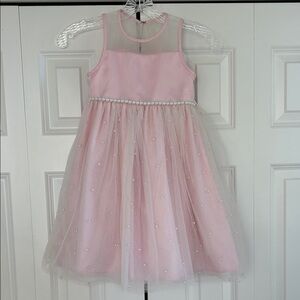 Couture Princess Elegant Pink Sleeveless Kids Dress with pearls. 6